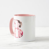 Floral B Initial Mug | Personalized Name & Traits マグカップ (正面左)