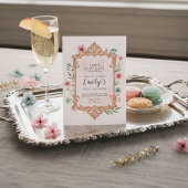 Floral Baby Girl Shower Invitation Frame 招待状