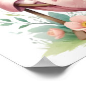 Floral Baby Highland Cow Nursery Print ポスター (角)