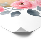 Floral Baby Highland Cow Nursery Print ポスター (角)