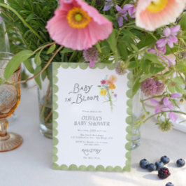 Floral Baby in Bloom Baby Shower 招待状