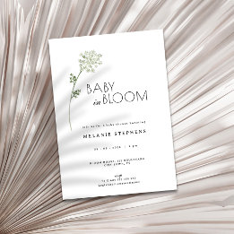 Floral Baby in Bloom Baby Shower 招待状