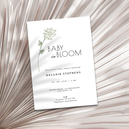 Floral Baby in Bloom Baby Shower 招待状