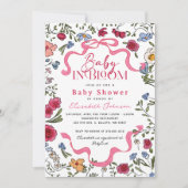 Floral Baby in Bloom Baby Shower 招待状 (正面)