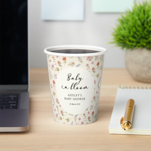 Floral Baby In Bloom Baby Shower 紙コップ (インサイチュ)