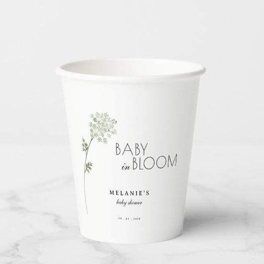 Floral Baby in Bloom Baby Shower 紙コップ (正面)