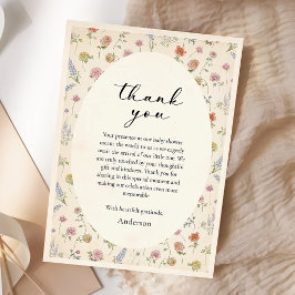 Floral Baby In Bloom Thank You Card
