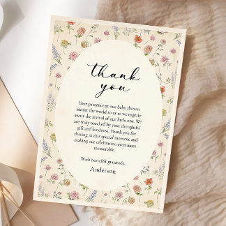 Floral Baby In Bloom Thank You Card
