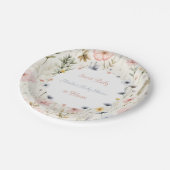 Floral Baby in Bloom Theme Baby Shower ペーパープレート (アングル)