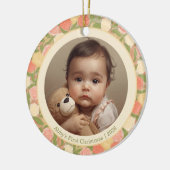 Floral Baby’s First Christmas Custom Ornament セラミックオーナメント (左)