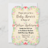 Floral Baby Shower 招待状 (正面)