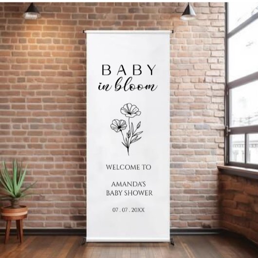 Floral baby shower Banner 横断幕