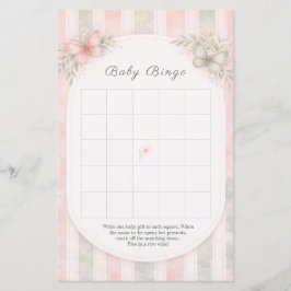Floral Baby Shower Game Butterfly Bingo