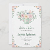 Floral baby shower Invitation card design 招待状 (正面)