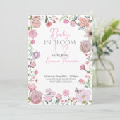 Floral Baby Shower Invitation – Elegant Watercolor 招待状 (スタンド正面)