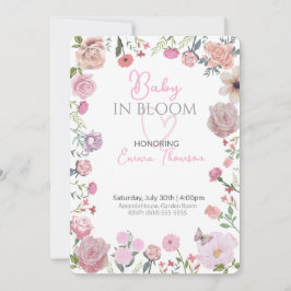 Floral Baby Shower Invitation – Elegant Watercolor 招待状