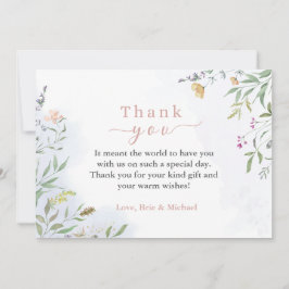 Floral Baby Shower Thank You Card 招待状