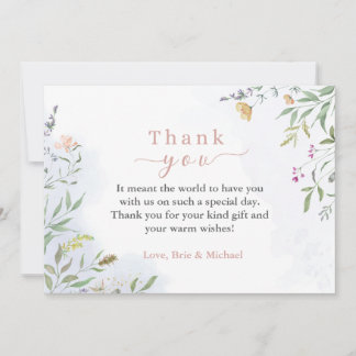 Floral Baby Shower Thank You Card 招待状