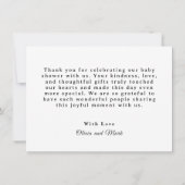 Floral Baby Shower yellow wildflower watercolor サンキューカード (裏面)