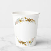 Floral Baby Shower yellow wildflower watercolor 紙コップ (裏面)