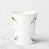 Floral Baby Shower yellow wildflower watercolor 紙コップ (左)