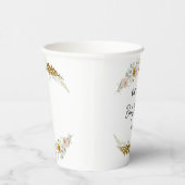 Floral Baby Shower yellow wildflower watercolor 紙コップ (右)