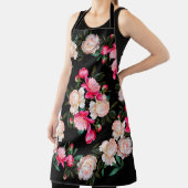 Floral background. Peonies pink and white on a dar エプロン (インサイチュ)