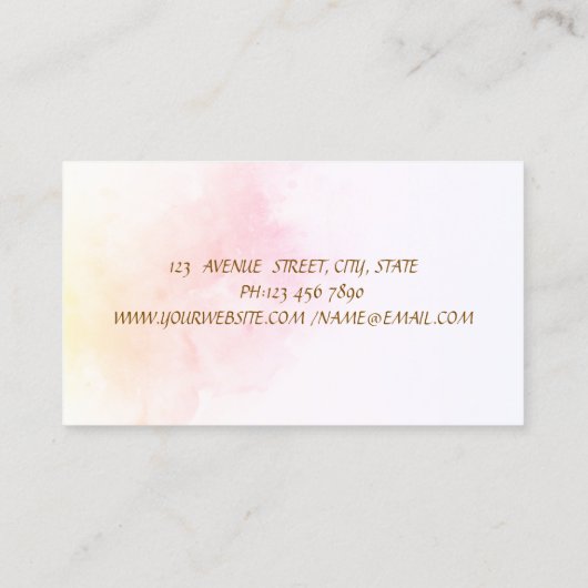 Floral Bakery Tools Watercolor 名刺 (裏面)