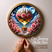 Floral Balloon Lunar Voyage ラージ壁時計