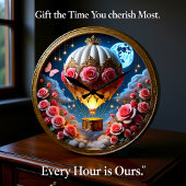 Floral Balloon Lunar Voyage ラージ壁時計