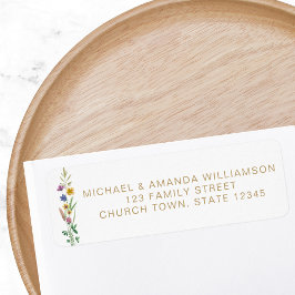 Floral Baptism Return Address Label ラベル