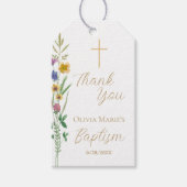 Floral Baptism Thank You  ギフトタグ (正面)