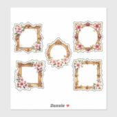 Floral Baroque Frame Cutout Sheet of Stickers シール (シート)