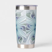 Floral Beauty Abstract Modern Blue Pastel Flower 保温保冷タンブラー (左面)