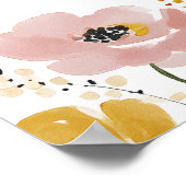 Floral Bee Bridal Shower Welcome Sign ポスター (角)