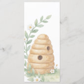Floral Beehives and little Bee Baby Shower メニュー (裏面)