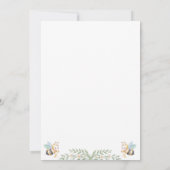 Floral Beehives and Little Bee Baby Shower 招待状 (裏面)