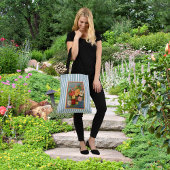 Floral Begonias Pink 1902 Seed Packet Blue Stripes トートバッグ