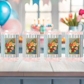 Floral Begonias Pink 1902 Seed Packet Red Teal ガラス缶