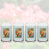 Floral Begonias Pink 1902 Seed Packet Red Teal ガラス缶