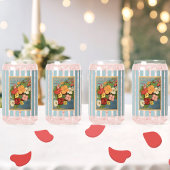 Floral Begonias Pink 1902 Seed Packet Red Teal ガラス缶