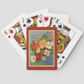 Floral Begonias Pink 1902 Seed Packet Red Teal トランプ (裏面)