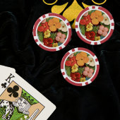 Floral Begonias Pink 1902 Seed Packet Red Teal ポーカーチップ