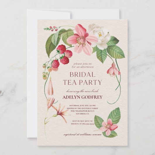 floral berry Wildflower Bridal Shower 招待状 (正面)