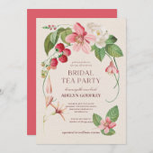 floral berry Wildflower Bridal Shower 招待状 (正面/裏面)