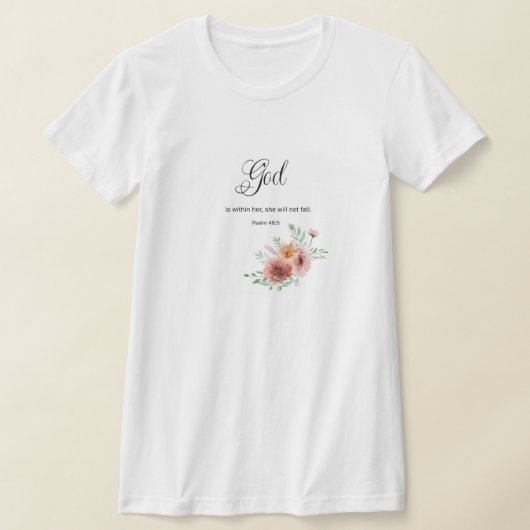 Floral BIble Verse  Tシャツ (レイダウン)