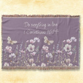 Floral Bible Verse Throw Blanket スローブランケット