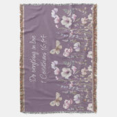 Floral Bible Verse Throw Blanket スローブランケット (正面縦)