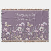 Floral Bible Verse Throw Blanket スローブランケット (正面)