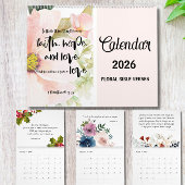 Floral Bible Verse Wall Calendar 2026 カレンダー